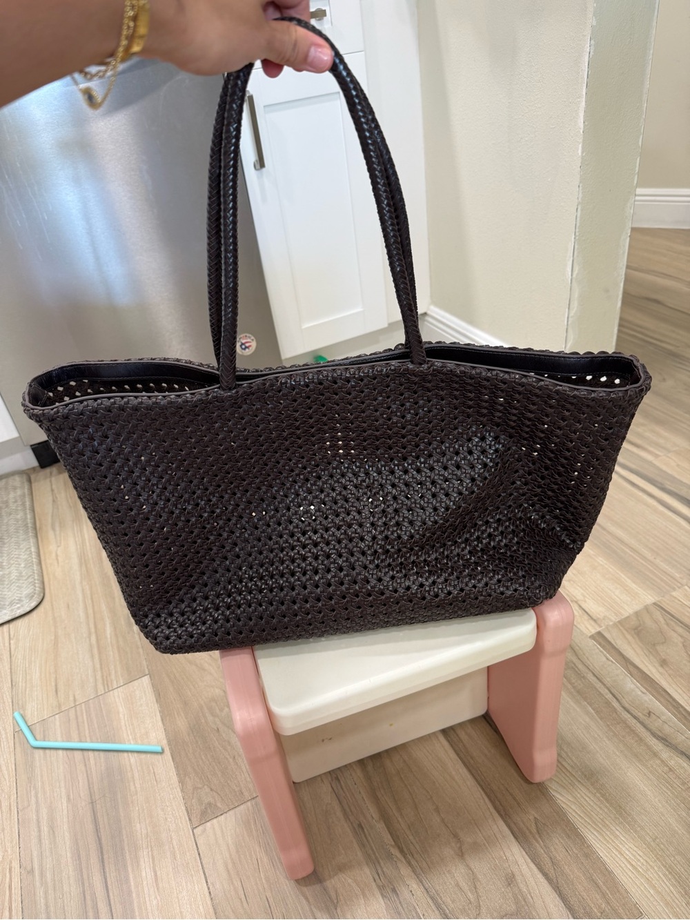 Madewell Woven leather Tote Bag - Dark Brown - Picture 2 of 6
